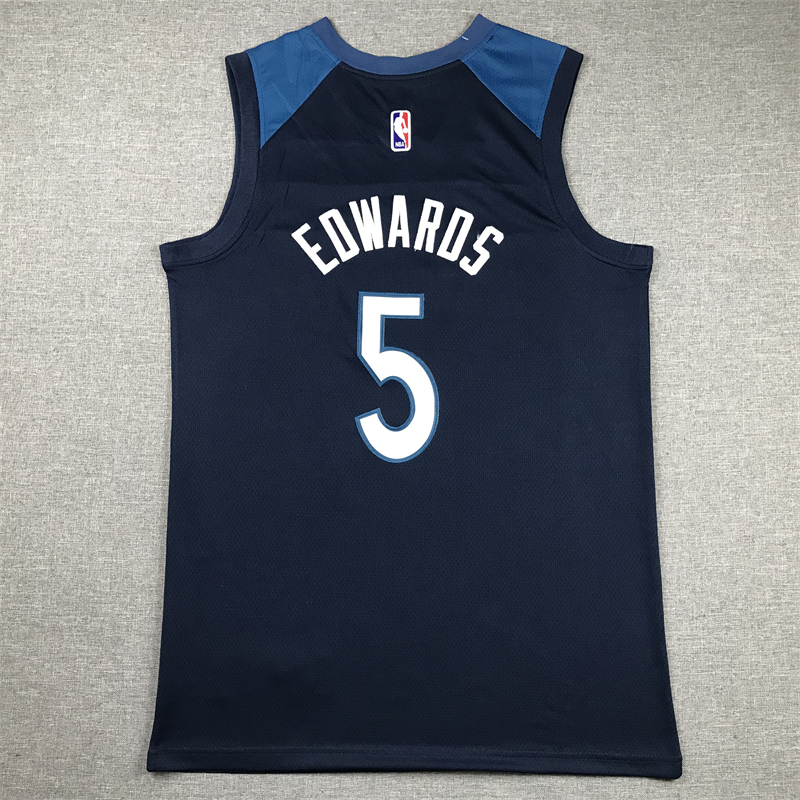 Men Minnesota Timberwolves 5 Edwards Blue 2024 Nike NBA Jersey style 1